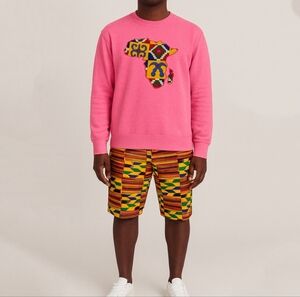 Pink Sweatshirt with African Map Design